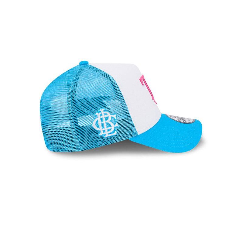 rays new era white blue big league chew cotton candy 9forty snapback trucker hat the bay republic or team store of the tampa bay rays and rowdies 4