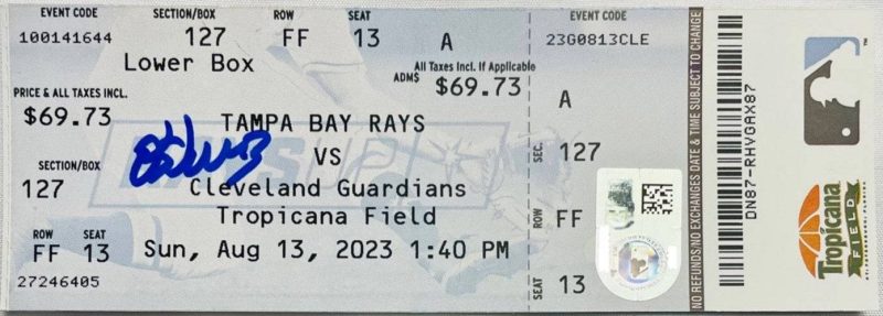 rays osleivis basabe autographed mlb debut game ticket the bay republic or team store of the tampa bay rays and rowdies