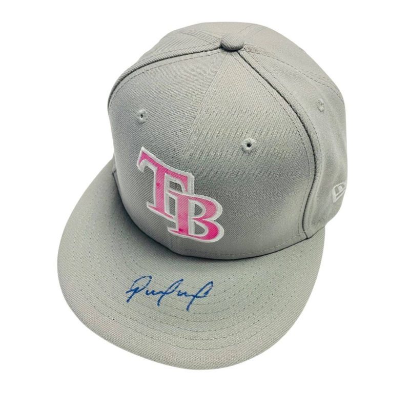 rays rene pinto team issued authentic autographed mother s day hat the bay republic or team store of the tampa bay rays and rowdies 1