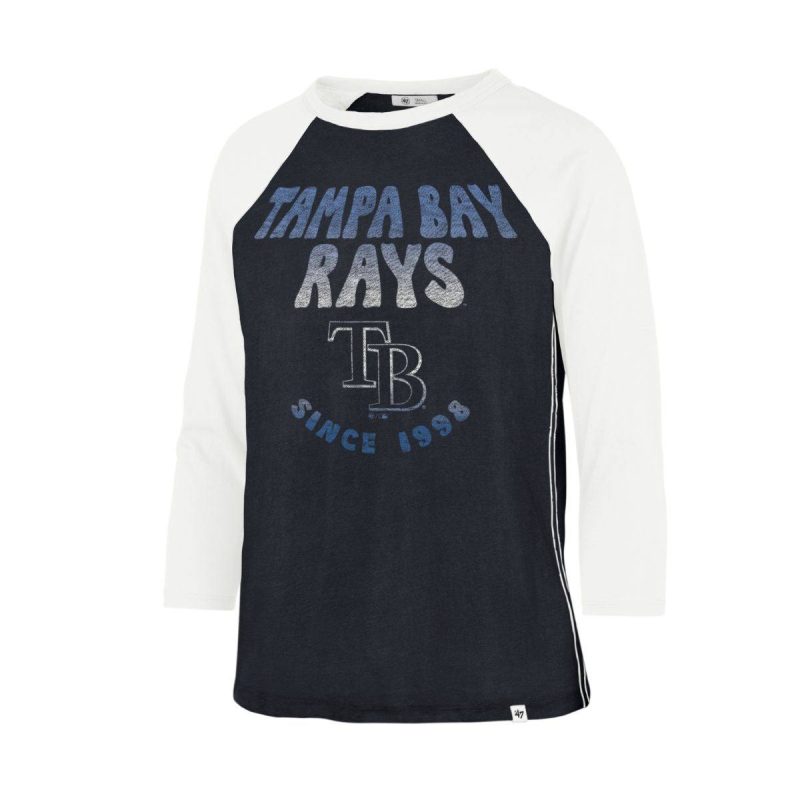 rays women s 47 brand navy and white since 1998 raglan t shirt the bay republic or team store of the tampa bay rays and rowdies 1