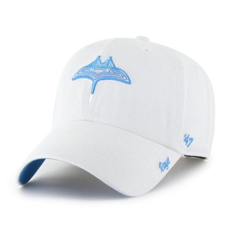 rays women s 47 brand white blue city connect skyray clean up adjustable hat the bay republic or team store of the tampa bay rays and rowdies 1