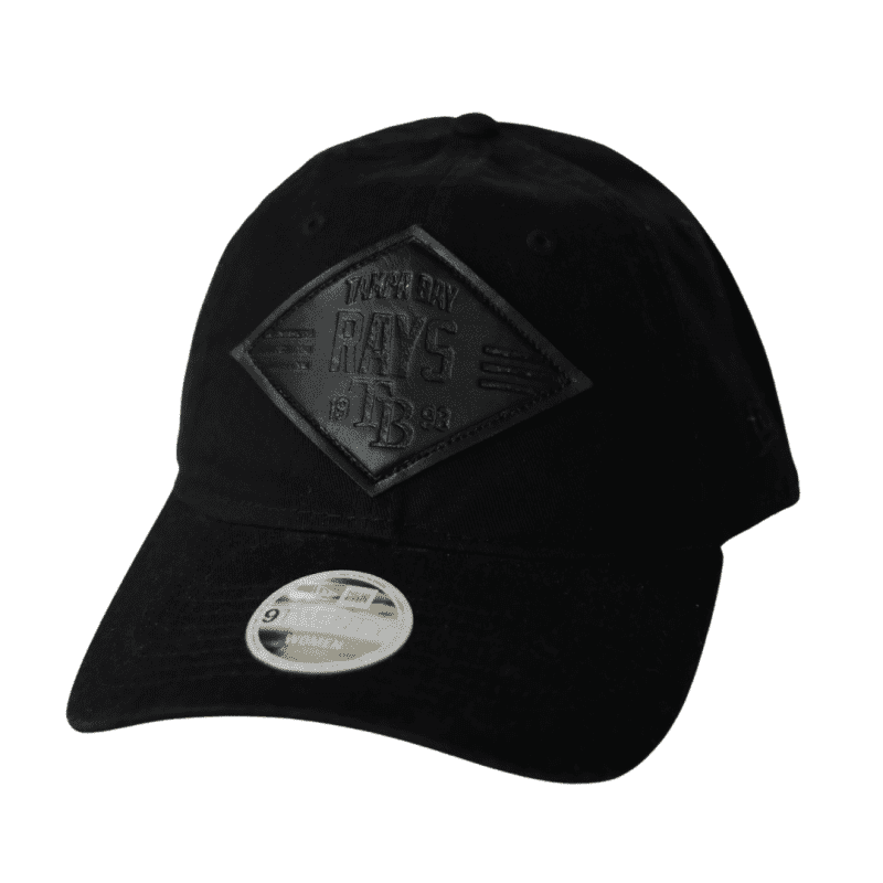 rays women s black on black patch new era 9twenty adjustable cap the bay republic or team store of the tampa bay rays and rowdies 2