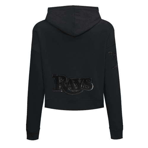 rays women s black on black tb rfc promax crop hoodie the bay republic or team store of the tampa bay rays and rowdies 3