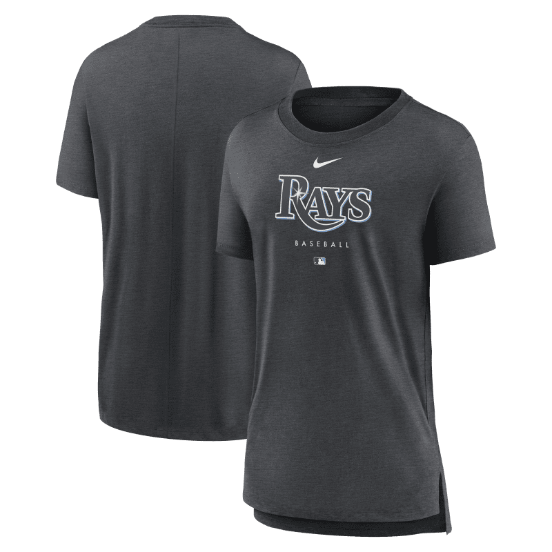 rays women s grey nike rays baseball t shirt the bay republic or team store of the tampa bay rays and rowdies 1