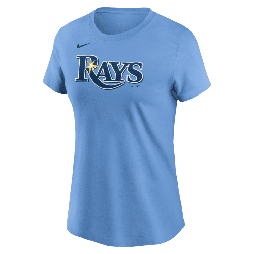 rays women s light blue wordmark nike t shirt the bay republic or team store of the tampa bay rays and rowdies 3