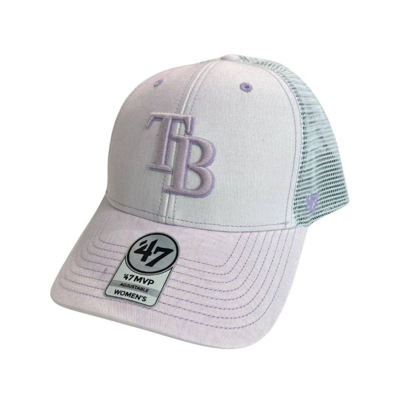 rays women s light purple tb 47 brand mvp adjustable hat the bay republic or team store of the tampa bay rays and rowdies 1