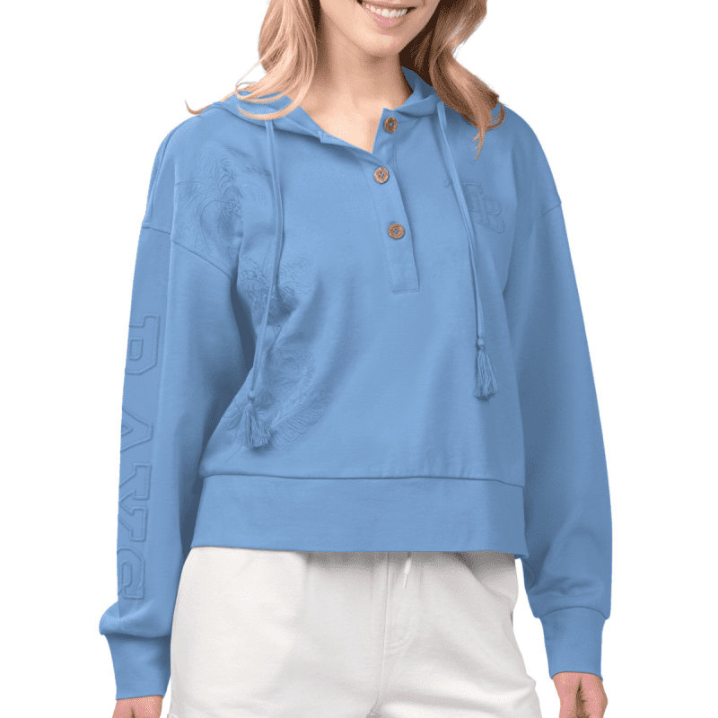 rays women s margaritaville blue embroidered hoodie the bay republic or team store of the tampa bay rays and rowdies 1