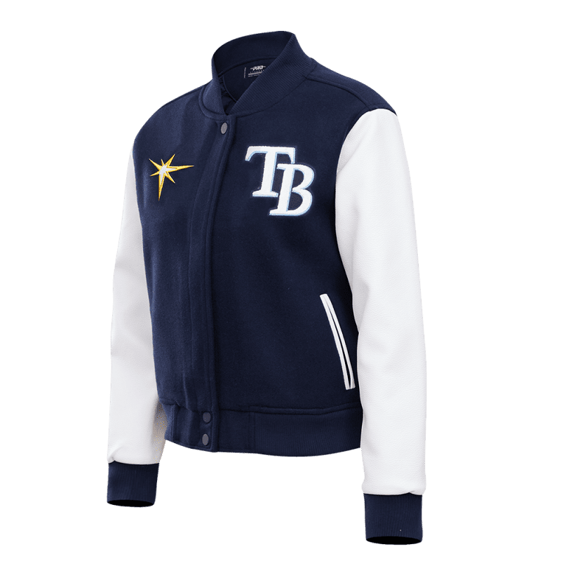 rays women s navy rfc promax varsity letterman jacket the bay republic or team store of the tampa bay rays and rowdies 4