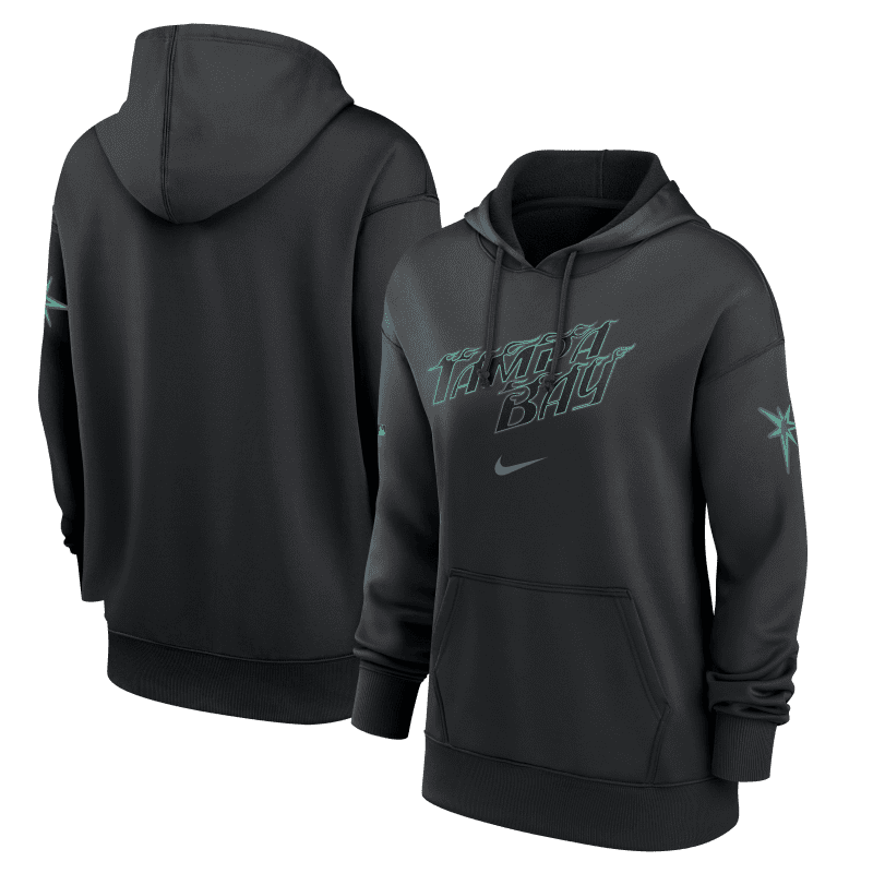 rays women s nike black authentic collection city connect therma hoodie the bay republic or team store of the tampa bay rays and rowdies 1