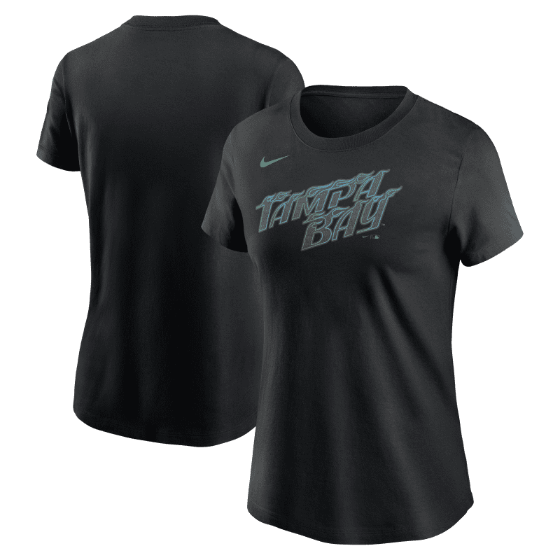 rays women s nike black city connect wordmark t shirt the bay republic or team store of the tampa bay rays and rowdies 1