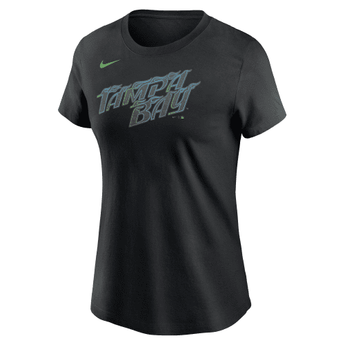 rays women s nike black city connect wordmark t shirt the bay republic or team store of the tampa bay rays and rowdies 2