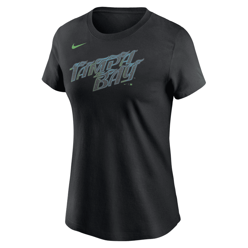 rays women s nike black city connect wordmark t shirt the bay republic or team store of the tampa bay rays and rowdies 2