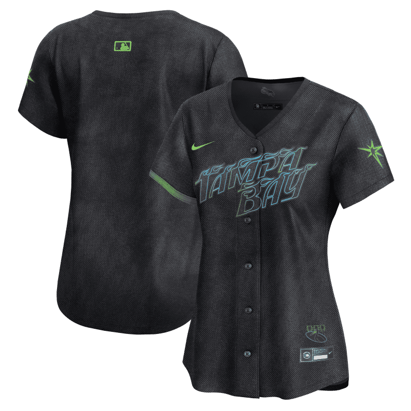 rays women s nike charcoal grey city connect limited replica jersey the bay republic or team store of the tampa bay rays and rowdies 1