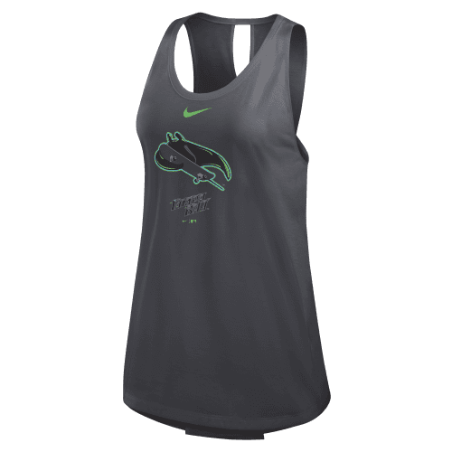 rays women s nike charcoal grey city connect skateboard tampa bay dri fit cross tank top the bay republic or team store of the tampa bay rays and rowdies 2