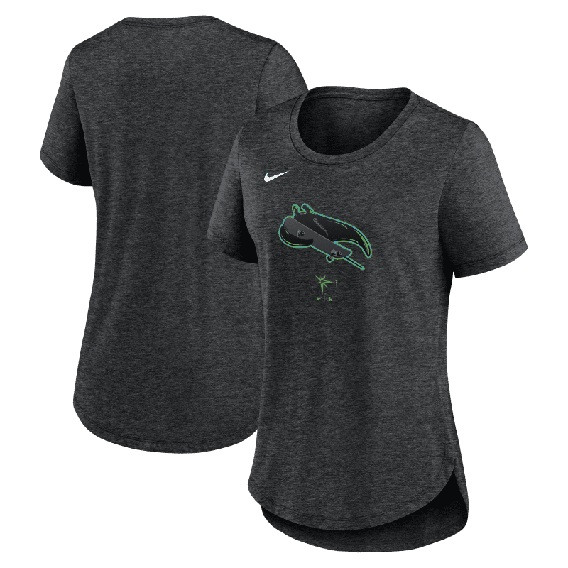 rays women s nike charcoal grey skateboard logo city connect t shirt the bay republic or team store of the tampa bay rays and rowdies 1