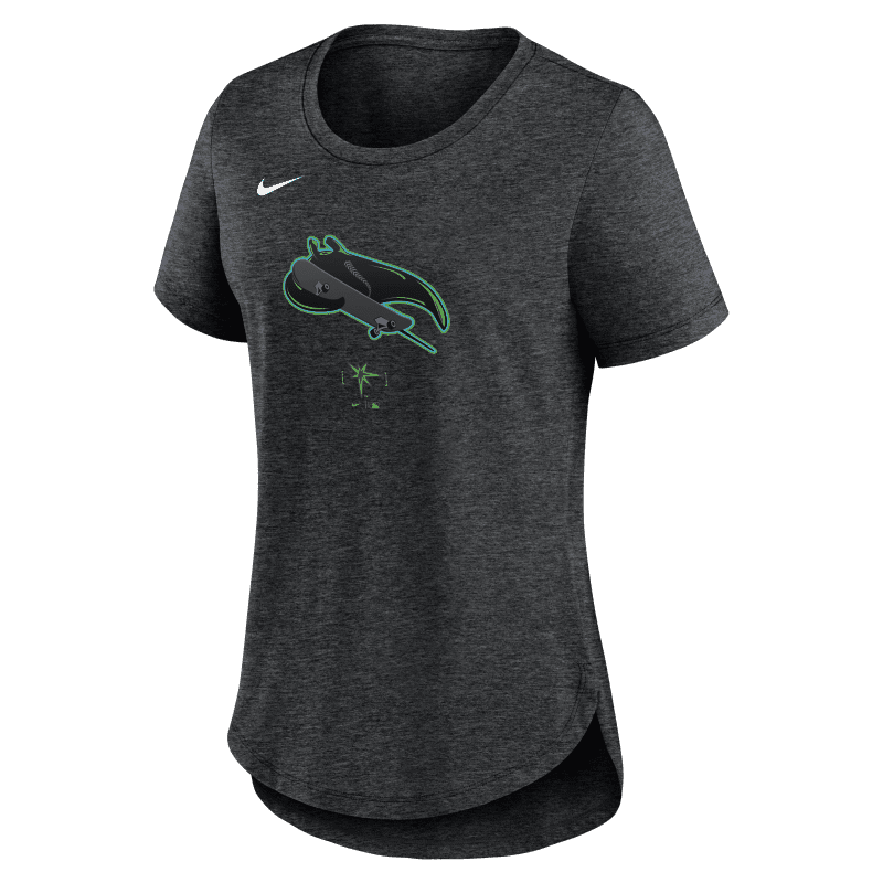 rays women s nike charcoal grey skateboard logo city connect t shirt the bay republic or team store of the tampa bay rays and rowdies 2