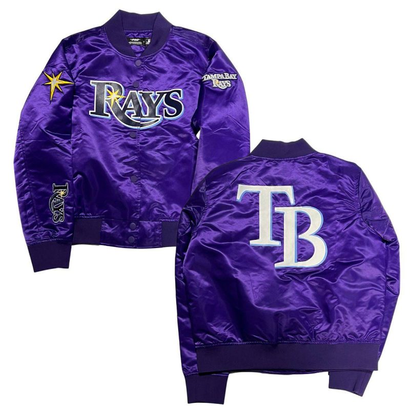 rays women s purple all logos rfc promax satin jacket the bay republic or team store of the tampa bay rays and rowdies 1