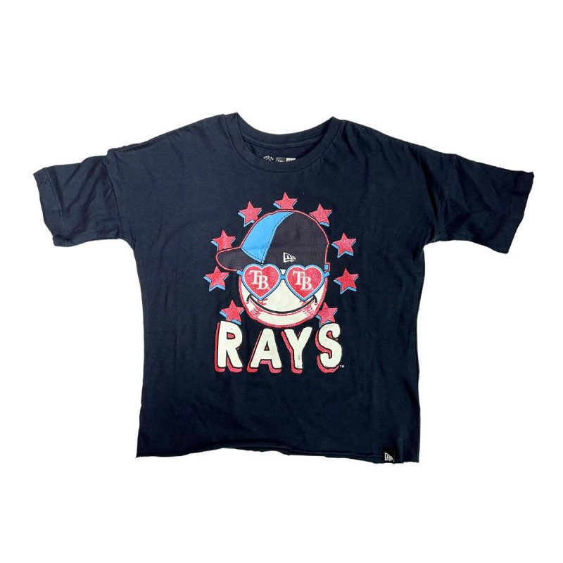 rays youth girls navy baseball glitter t shirt the bay republic or team store of the tampa bay rays and rowdies