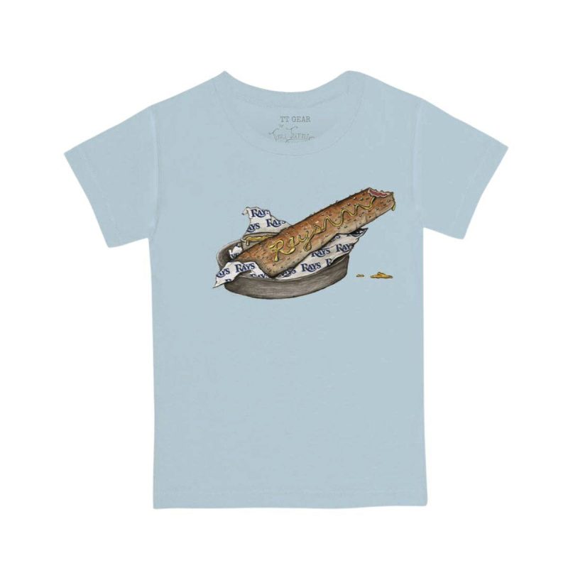 rays youth light blue pretzel dog tiny turnip t shirt the bay republic or team store of the tampa bay rays and rowdies