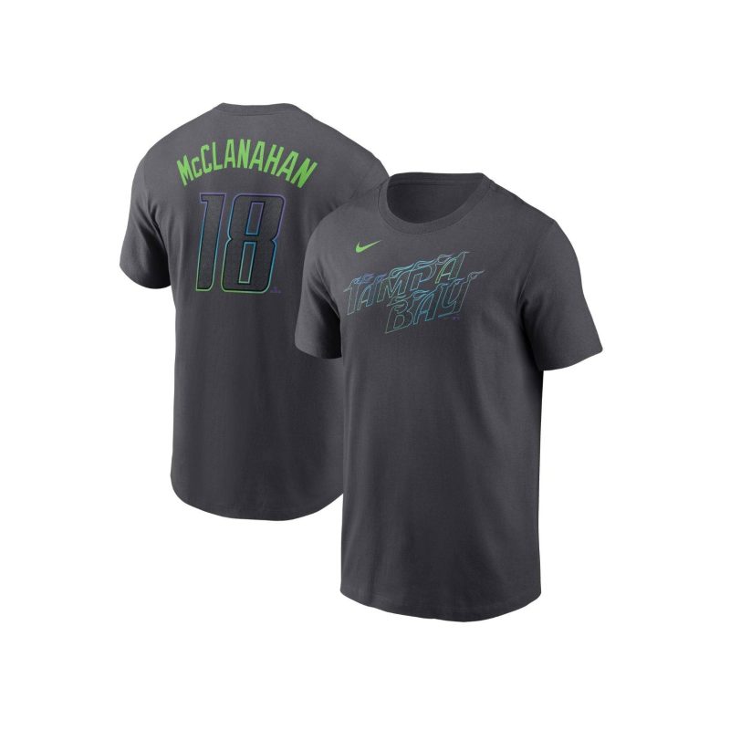 rays youth nike charcoal grey city connect shane mcclanahan player t shirt the bay republic or team store of the tampa bay rays and rowdies