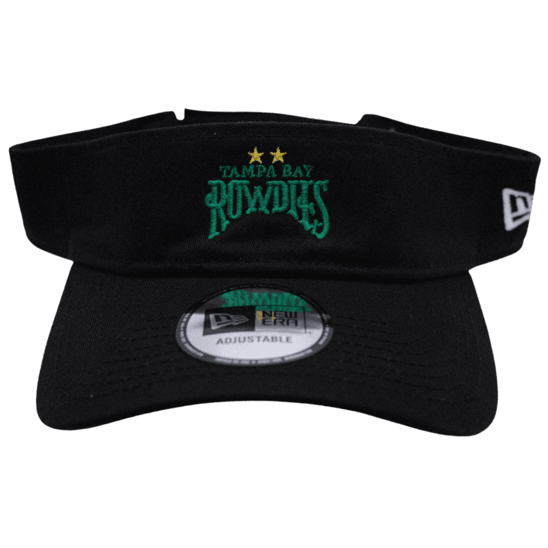 rowdies black 2 star logo visor the bay republic or team store of the tampa bay rays and rowdies 1 28534107406499