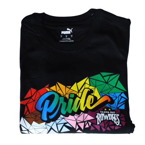 rowdies black 2023 pride puma t shirt the bay republic or team store of the tampa bay rays and rowdies 2