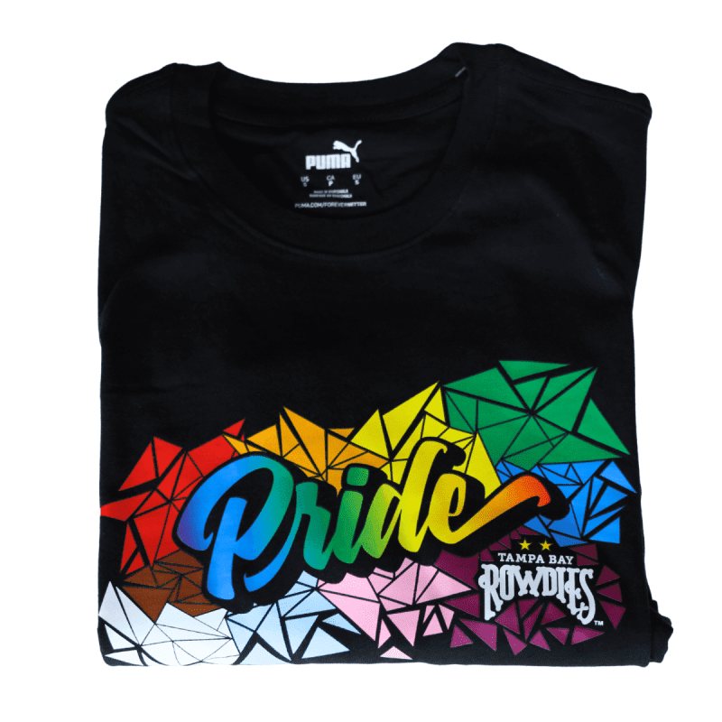 rowdies black 2023 pride puma t shirt the bay republic or team store of the tampa bay rays and rowdies 2