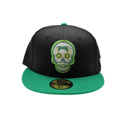 rowdies black and green sugar skull 59fifty new era fitted hat the bay republic or team store of the tampa bay rays and rowdies 3