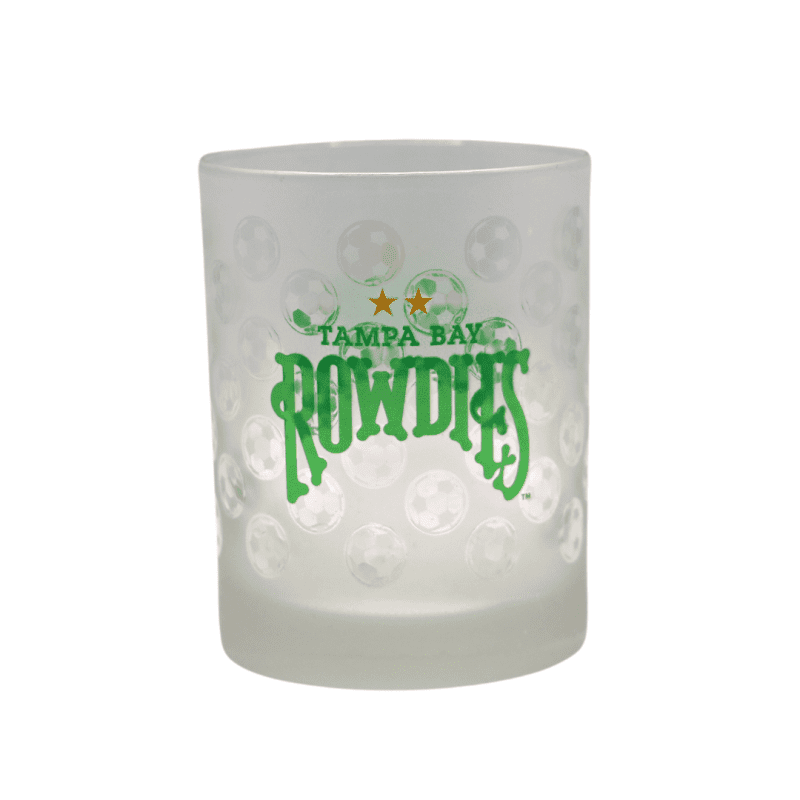 rowdies frosted soccer ball glass the bay republic or team store of the tampa bay rays and rowdies