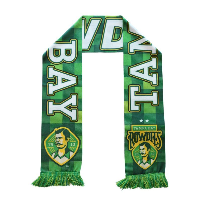 rowdies green and yellow dual sided plaid scarf the bay republic or team store of the tampa bay rays and rowdies 1