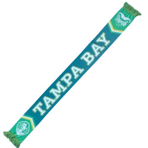 rowdies green and yellow dual sided tampa bay mustache crest scarf the bay republic or team store of the tampa bay rays and rowdies 2