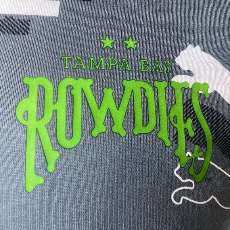 rowdies men s puma grey 2 star all over puma print t shirt the bay republic or team store of the tampa bay rays and rowdies 2