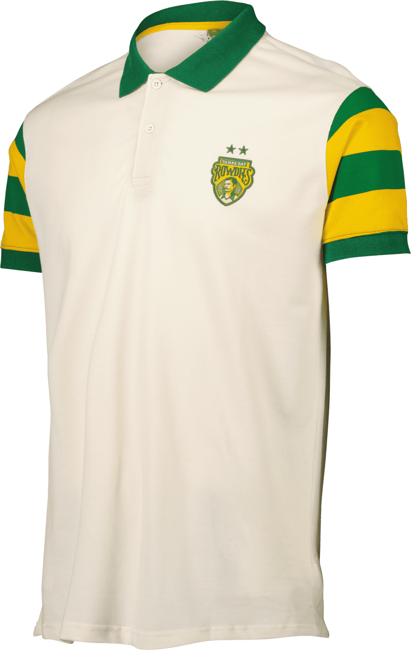 rowdies men s white crest striped sleeves sport design sweden polo the bay republic or team store of the tampa bay rays and rowdies 1