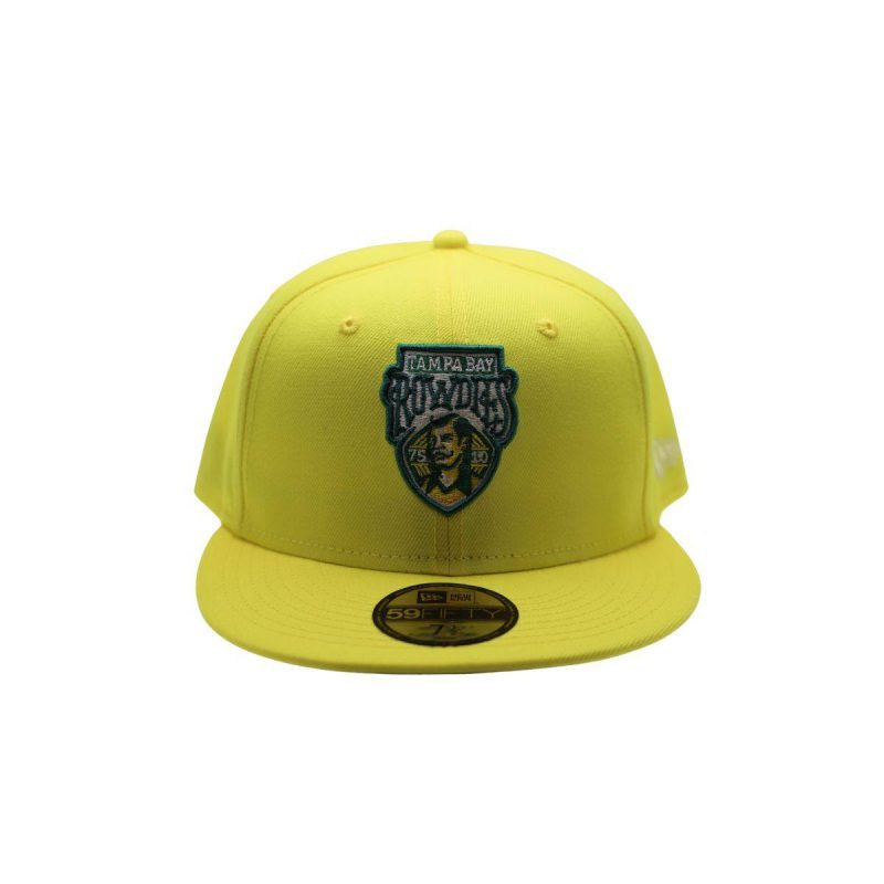 rowdies neon yellow crest new era 59fifty fitted hat the bay republic or team store of the tampa bay rays and rowdies 2