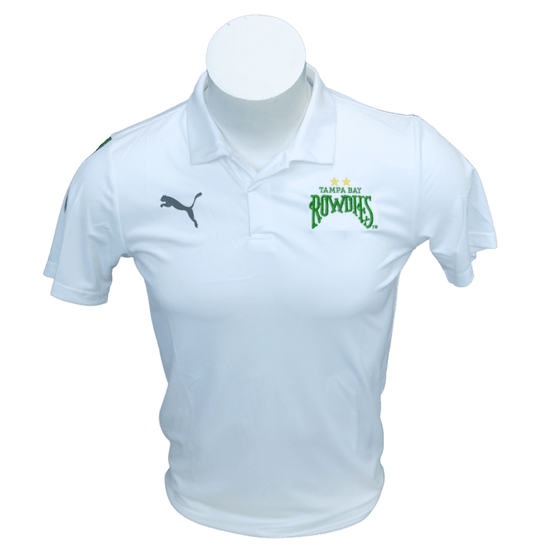 rowdies white 2 star polo the bay republic or team store of the tampa bay rays and rowdies