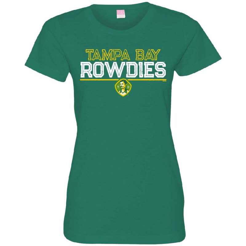 rowdies women s green crest scoop neck t shirt the bay republic or team store of the tampa bay rays and rowdies