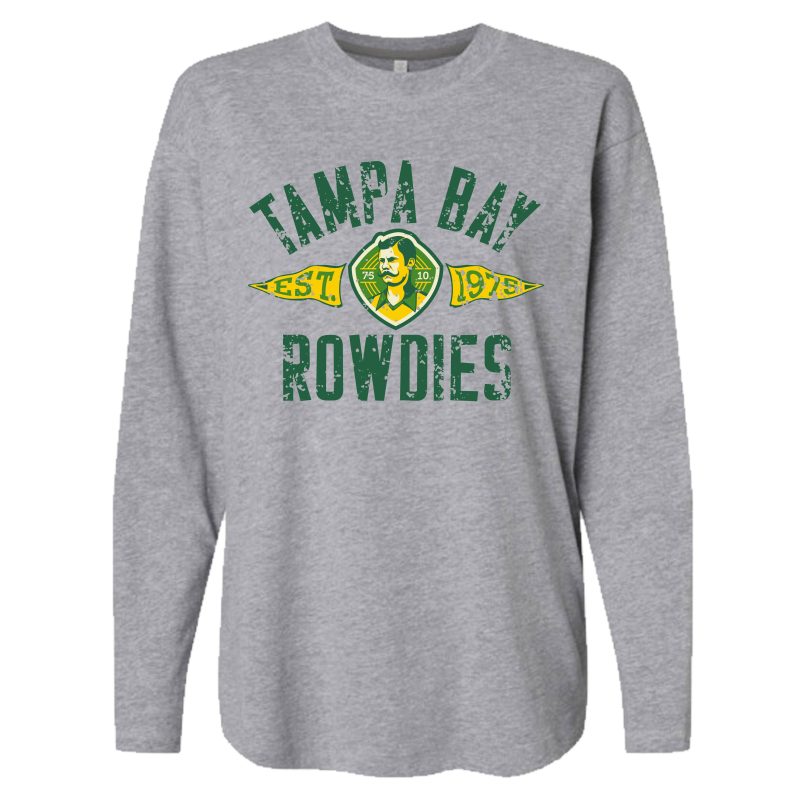 rowdies women s grey tampa bay rowdies est 1975 long sleeve t shirt the bay republic or team store of the tampa bay rays and rowdies