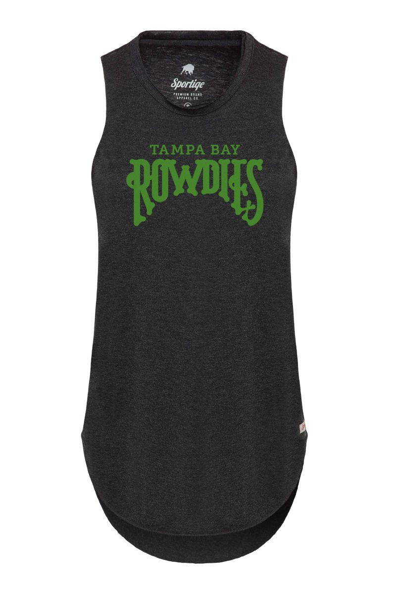 rowdies women s sportiqe charcoal grey tank the bay republic or team store of the tampa bay rays and rowdies