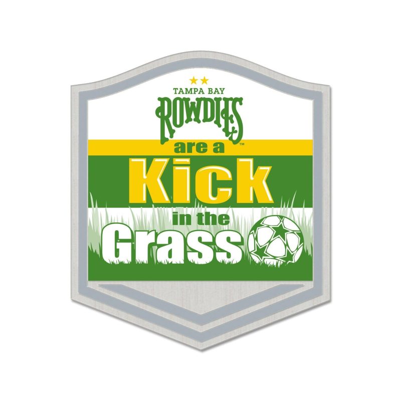 the rowdies are a kick in the grass lapel pin the bay republic or team store of the tampa bay rays and rowdies