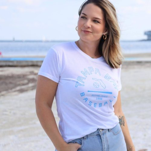 women s white tampa bay baseball est 1998 sportiqe t shirt the bay republic or team store of the tampa bay rays and rowdies 2