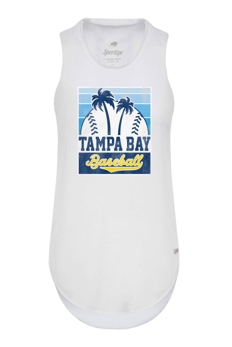 women s white tampa bay baseball palm trees sportiqe tank top the bay republic or team store of the tampa bay rays and rowdies 1