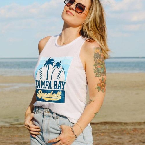 women s white tampa bay baseball palm trees sportiqe tank top the bay republic or team store of the tampa bay rays and rowdies 3